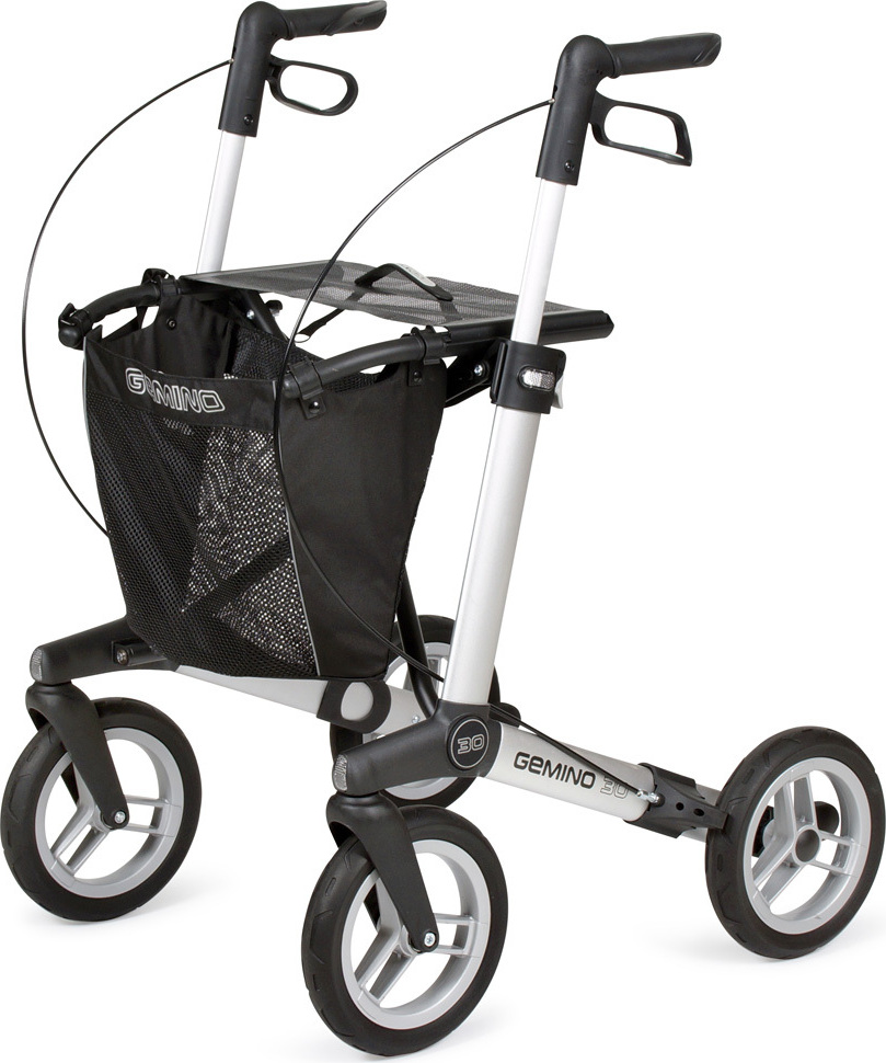Leichtgewicht-Rollator für den Innen - und Outdoor Bereich mit kompaktem Rahmen, 64 cm Sitzhöhe