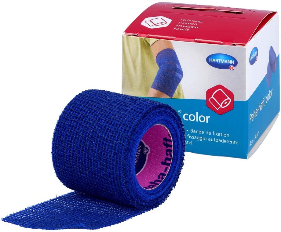 Peha-haft Color Fixierbinde 4 cmx4 m blau