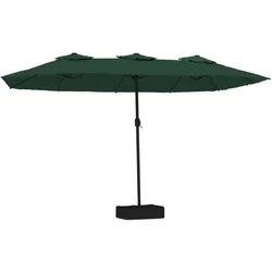 vidaXL Doppel-Sonnenschirm mit LED-Leuchten Grün 449x245 cm