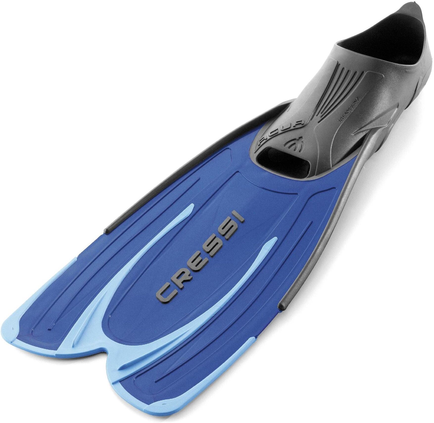 Flosse CRESSI "Agua Leichte Schnorchelflosse 35 - 36", blau (schwarz), Flossen, Kunststoff, Flosse, Leichte Tauchflossen mit selbstanpassendem Fussfach schwarz Einheitsgröße