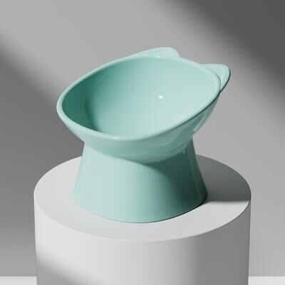 Friendly Fresh Finds Anti Tip Cat Bowl With Double Ears And High Legs blue
