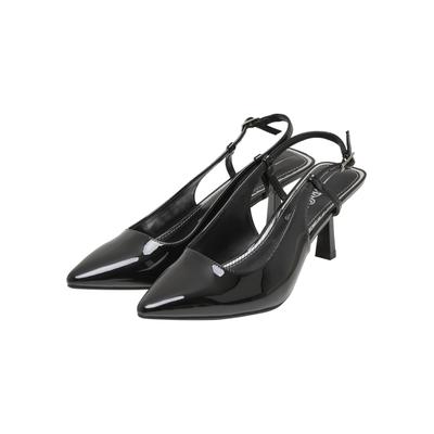 Stiefel BUFFALO "Buffalo Willow Sling Back - Vegan Patent", Damen, Gr. 39, schwarz, Polyurethan, unifarben, Schuhe Stiefel