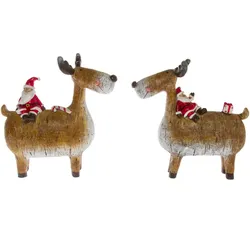 MyFlair My Flair 2er-Set Rentier m. Nikol., natur/rot
