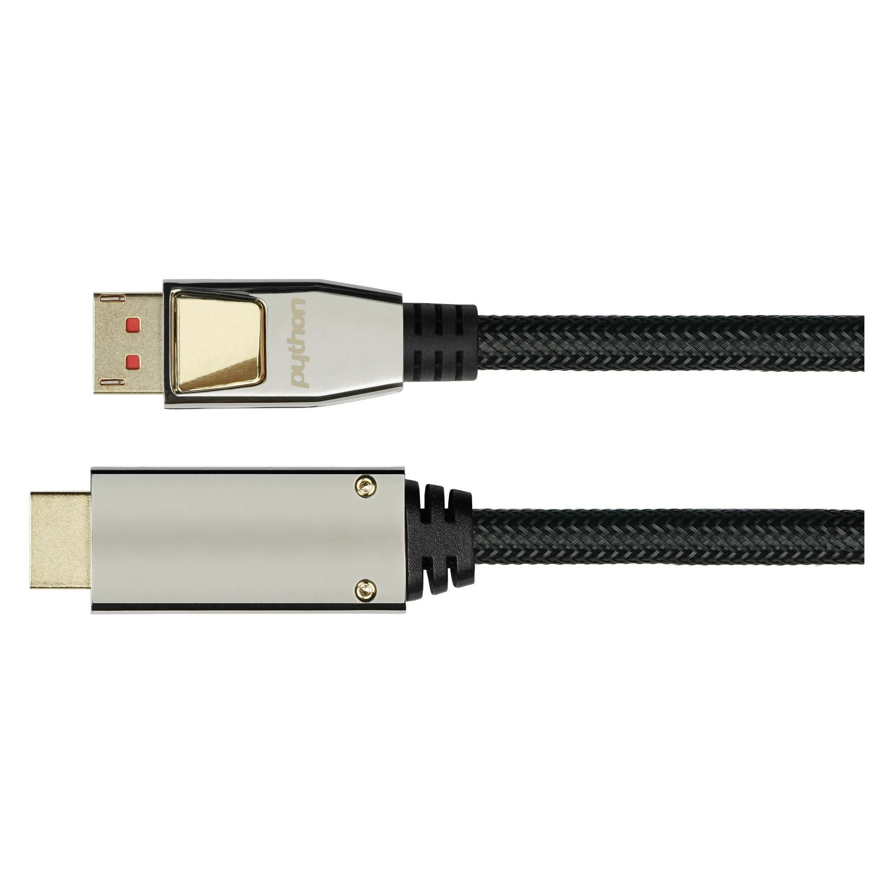 Python GC M0216 DisplayPort 1.4 auf HDMI 2.0 A Stecker, 1 m, schwarz (1 m) (GC-M0216)