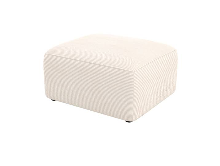 Pouf rectangulaire pour canapé modulable en velours blanc cassé