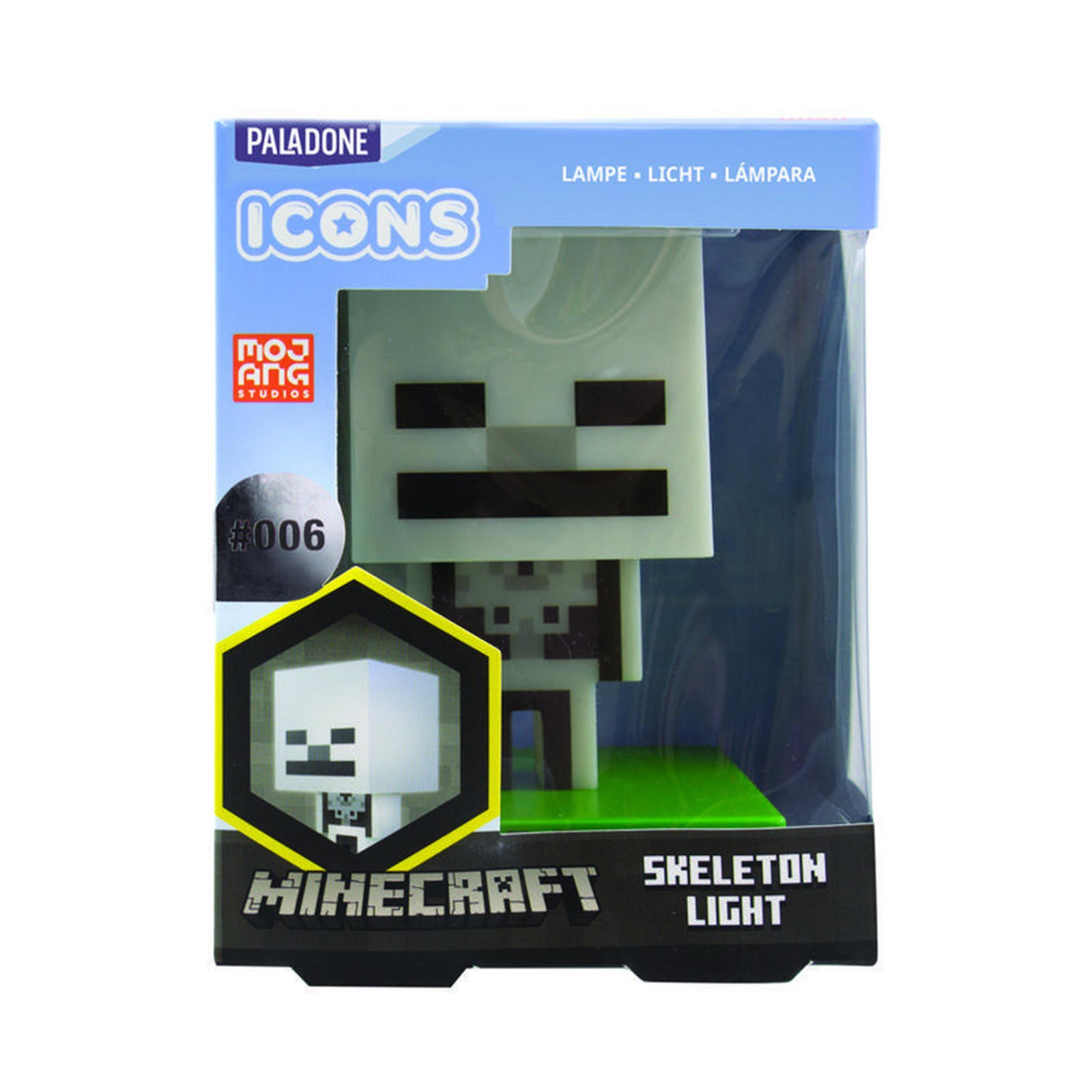 Paladone Minecraft nachtlampje met skeletlogo voor de kinderkamer