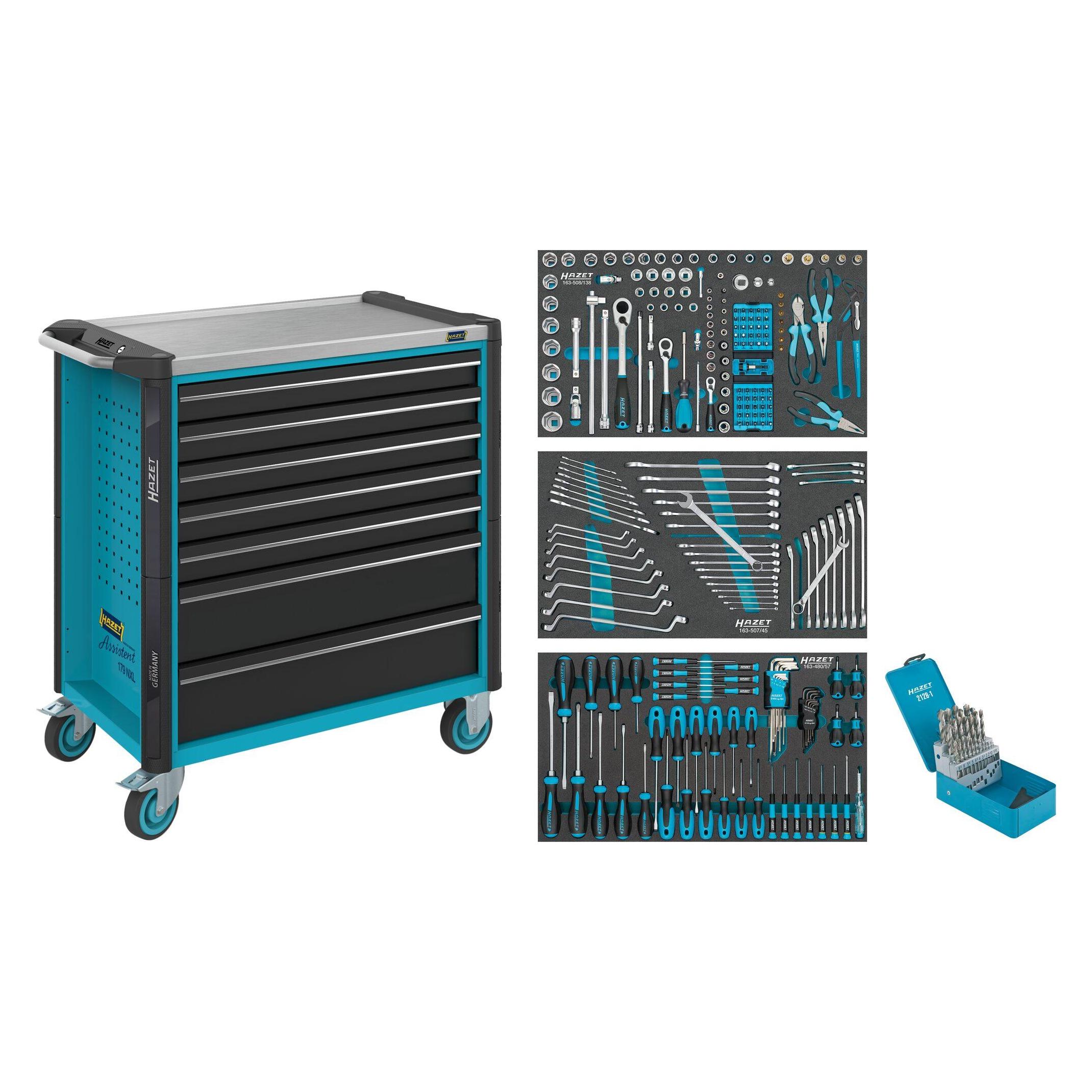 Hazet Werkstattwagen Assistent 179NXL-7/265 Schubladen, flach: 5 x 81 x 696 x 398 mm Schubladen... (179NXL-7/265)