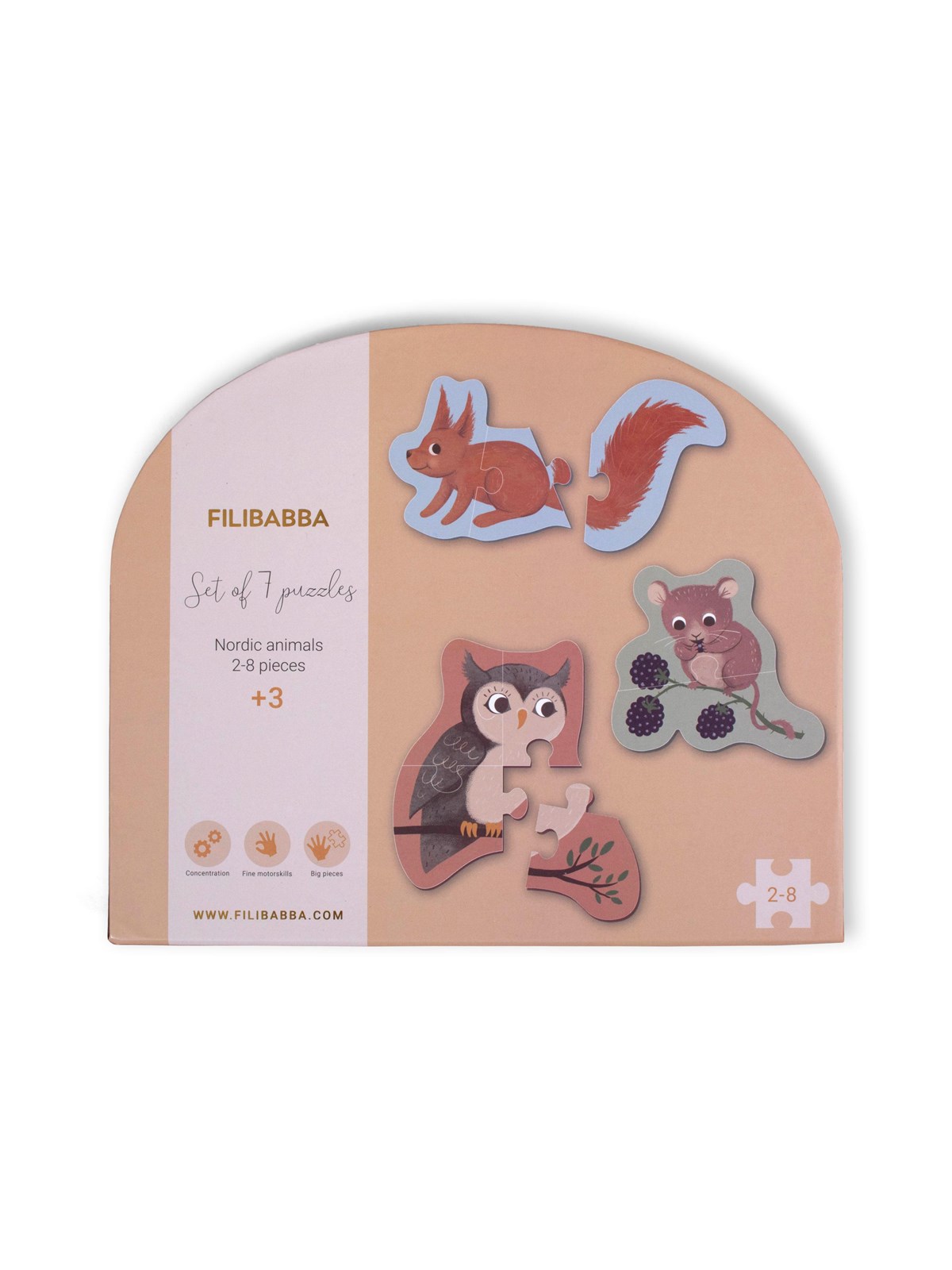 Filibabba Set of 7 puzzles - Nordic animals