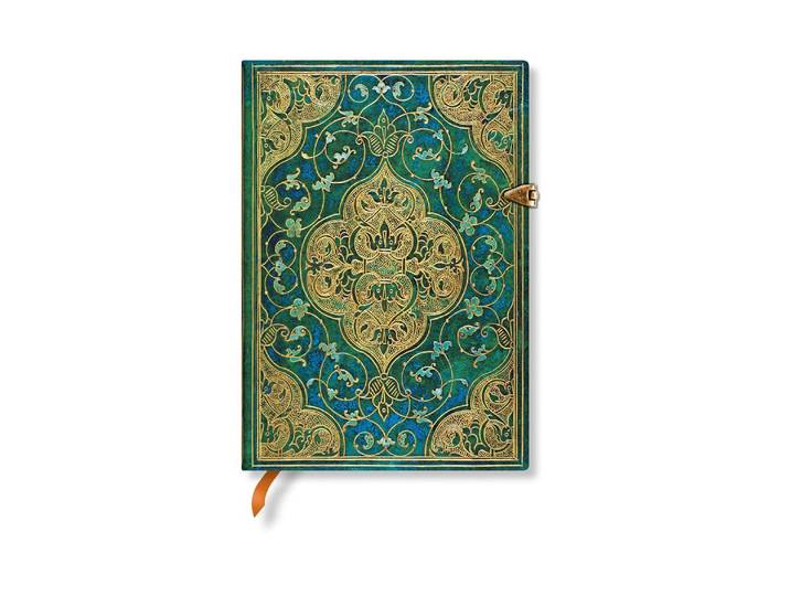 Notizheft Paperblanks Notizbuch Chroniken Midi, Liniert, Türkis , grün (türkis), Notizbücher, Notizheft