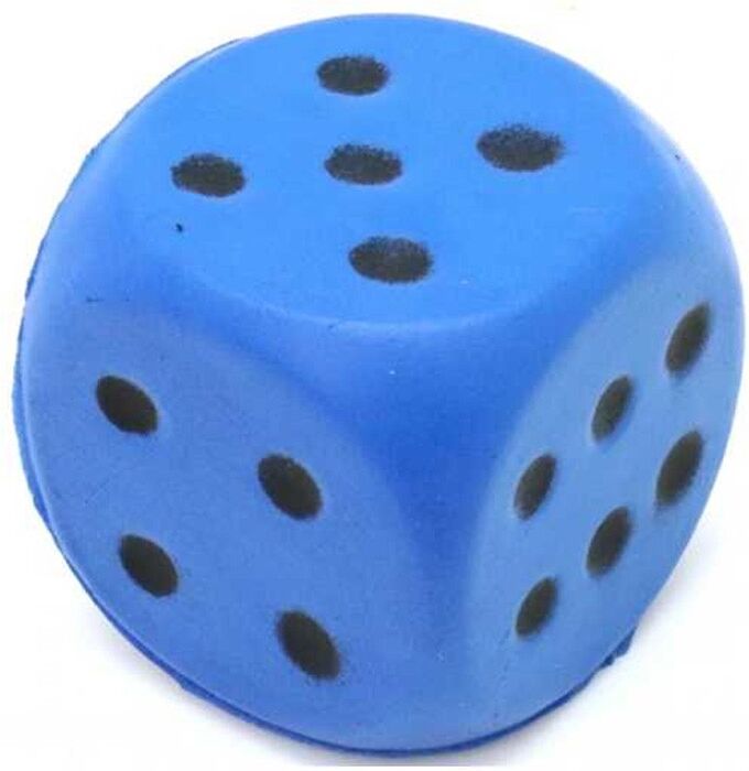 Hot Games Dé géant en mousse bleu 15 cm