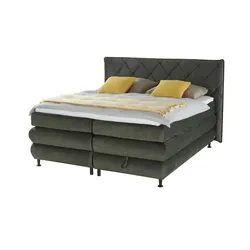 bobb Boxspringbett mit Stauraum  Liana , grün , Maße (cm): B: 212 H: 134