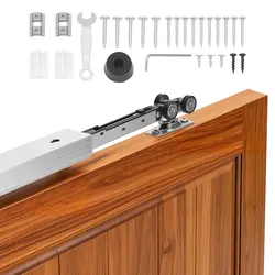 VEVOR Schiebetürbeschlag-Set 1746 mm, Schiebetürschiene mit Soft-Close für Sanftes & Leises Gleiten, Schiebetürsystem für Einzeltüren (25–45 mm Dicke / 914 mm Breite), Aluminiumlegierung