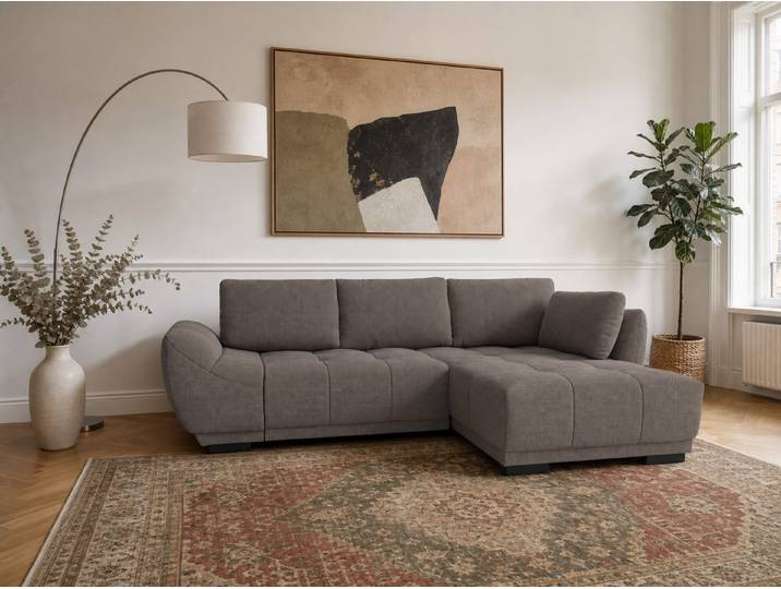 foamnova Ecksofa Leuven, Recamiere links/rechts, B 269 cm, Flache, moderne Silhouette, schlanke Füße