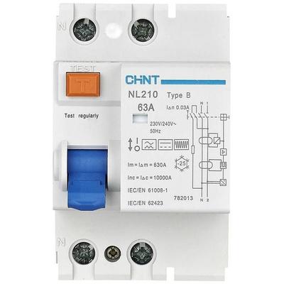 Chint 782013 NL210 1PN 63A 30mA B 10kA FI-Schutzschalter B/10 kA 1polig 63A 0.03A 240V