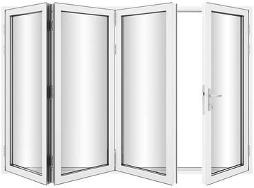 "KaMic 120"" x 96"" 4-Panel Aluminum Patio Folding Door Right to Left-Outswing"