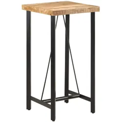 Bartisch 55x55x107 cm, Modell Orion Horizon aus massivem Mangoholz und Eisen