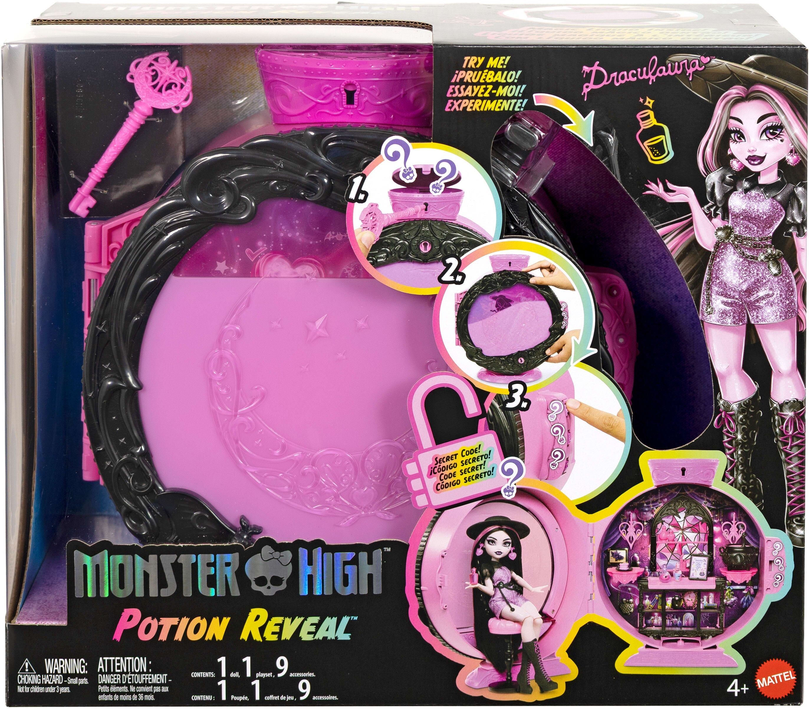 Mattel Monster High Potion Reveal Playset with Draculaura Doll for Kids - Ages 4 and Up - Includes 10 Accessories