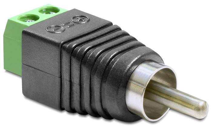 Delock RCA-adapter mannelijk met 2-polig schroefklemmenblok voor component video en audio