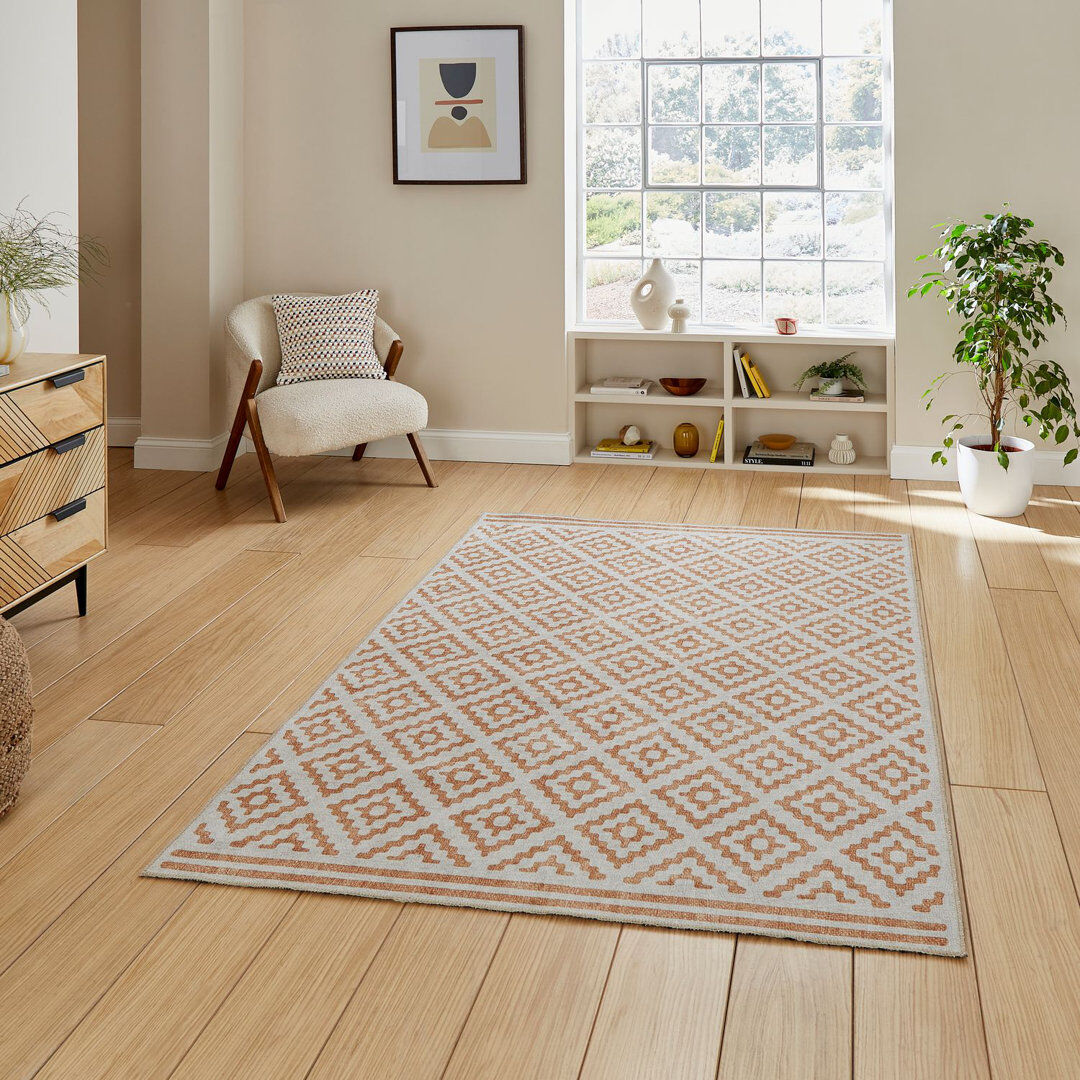 Lark Manor Jaxen Area Rug Yellow Rectangle 122 x 170cm