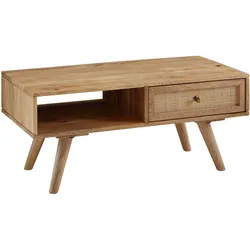 COUCHTISCH Mango-Holz Massiv mit Ablagefläche