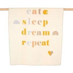 David Fussenegger Kinderdecke Lena 'eat, sleep...' 100 x 150 cm Rohweiß
