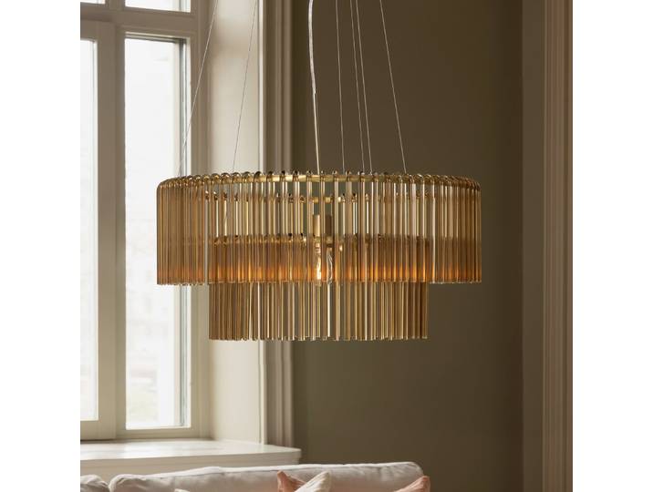 Suspension Hook 60 en verre cognac - Globen Lighting - Salon / séjour - Scandinave - À ampoule unique