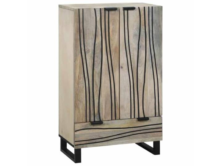 HKTMGDNG Hochboard Weiß 60 x 33,5 x 100 cm Schrank mit 3 Türen Kompakter Standschrank für Esszimmer und Flur bietet blickdichten Stauraum für Geschirr sowie Gesellschaftsspiele.