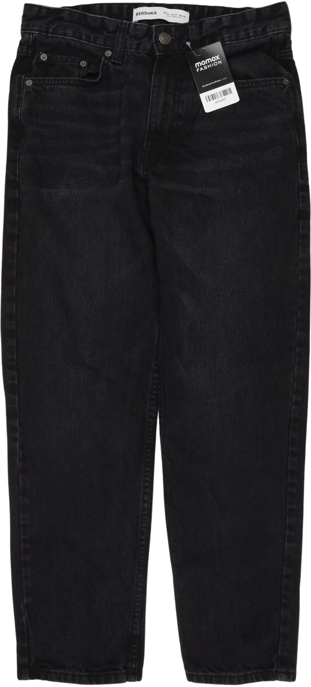 bershka Herren Jeans, Schwarz, Gr. W29, Baumwolle - Second Hand