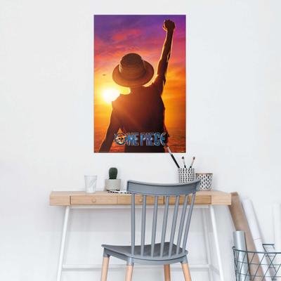Poster REINDERS "One Piece - Monkey D. Luffy", orange (farbe bild(er): orange), Bilder, B/H/T: 61cm x 91,5cm x 0,1cm, 1 Stk., Papier, Poster, Teenager Zimmer - Bilderdruckpapier - Film & Fernsehen - 61x91,5 cm, B:61cm H:91,5cm T:0,1cm
