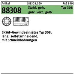 Ensat, Gewindeschneider + Gewindebohrer, Gewindeeinsatz R 88308 Typ 308 M 5 x 10 Stahl gehärtet galvanisch verzinkt gelb