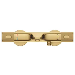 Grohe Precision Feel Thermostat-Wannenbatterie mit S-Anschlüssen, 34788GN0, Farbe: Cool sunrise gebürstet