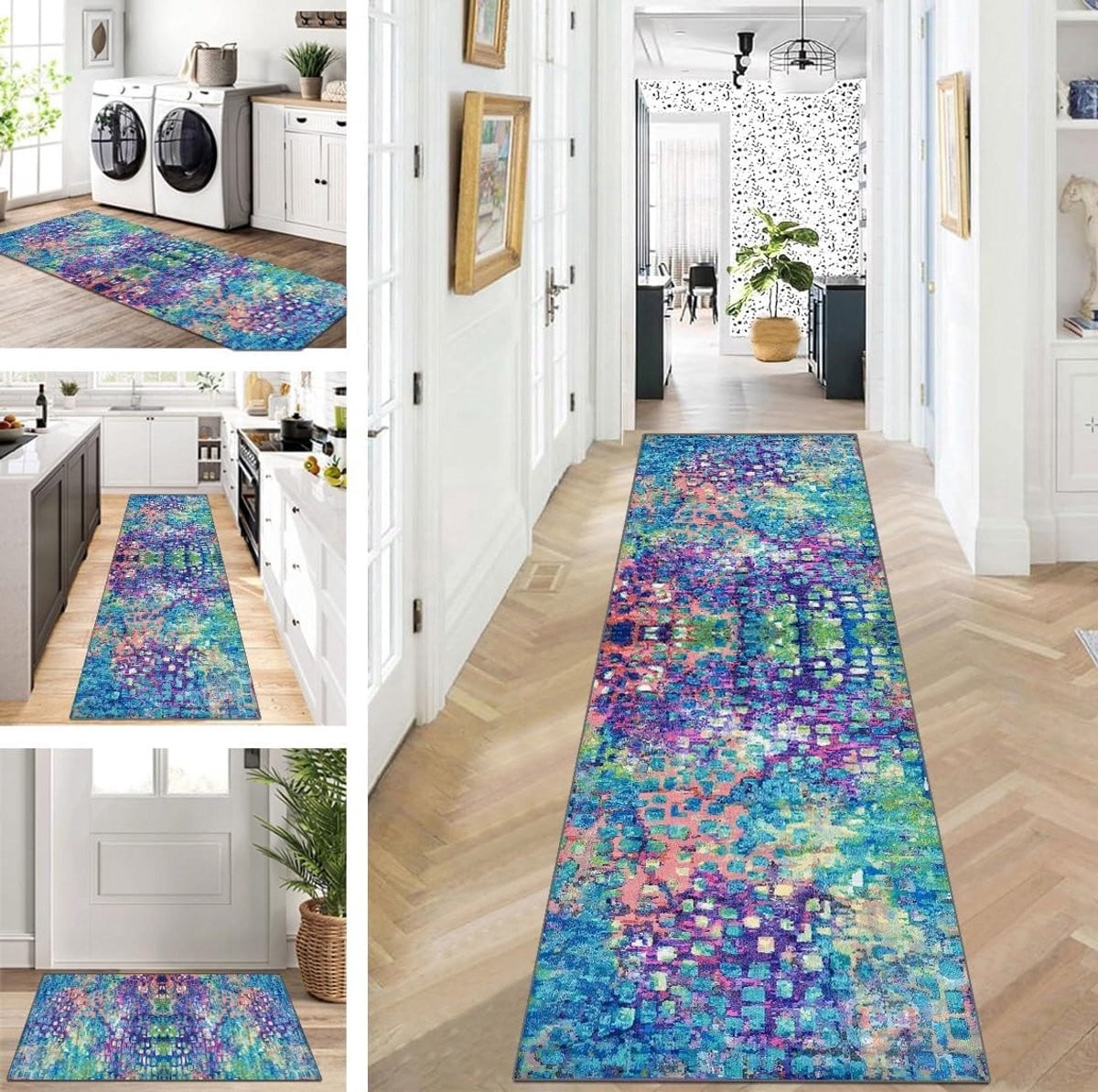 Wasbare Antislip Loper voor Gang en Keuken - Modern Rechthoekig Polyester Tapijt