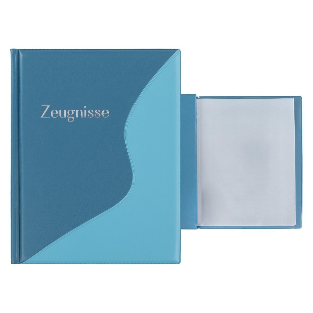 Idena Zeugnismappe mit 12 Klarsichthüllen 100µ pastell blau DIN A4 (A4, 1x) (70016978)