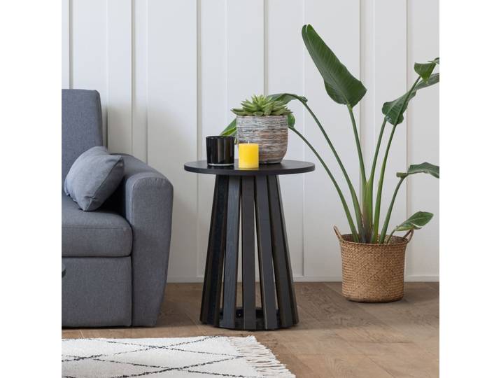 Table d'appoint ronde style scandinave 45cm noire