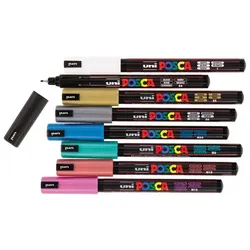 POSCA Metallic-Marker, extra fein, PC1MR, 8 Stifte