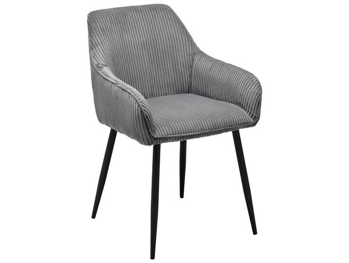 Livetastic Armlehnstuhl, Grau, Schwarz, Metall, Textil, Rundrohr, 56x83x62 cm, inklusive Armlehnen, Esszimmer, Stuhl, Polsterstühle
