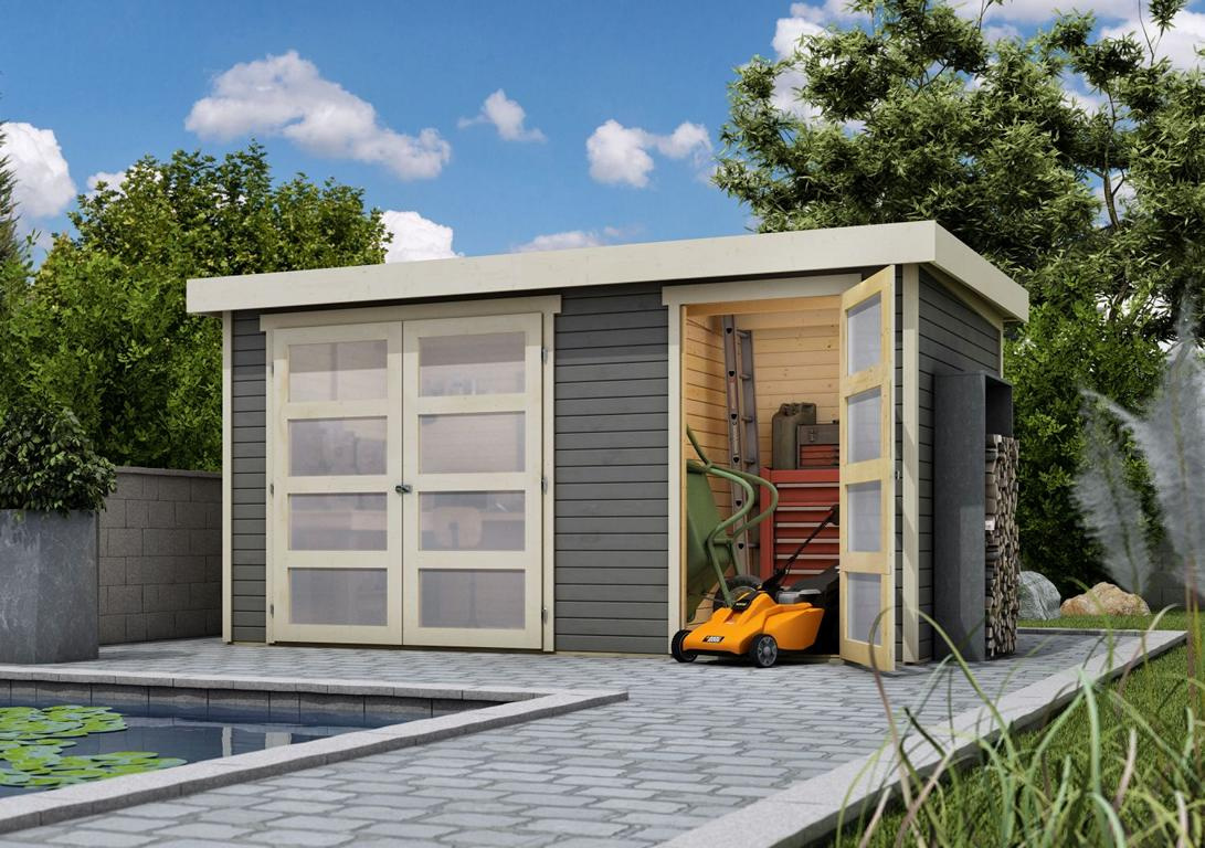 KARIBUHOLZT Hepstedt 1 terragrau, 4,04x2,17x2,11m 16905123