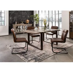 Esstisch Mango 170x90x76 braun lackiert HEAVY INDUSTRY #203
