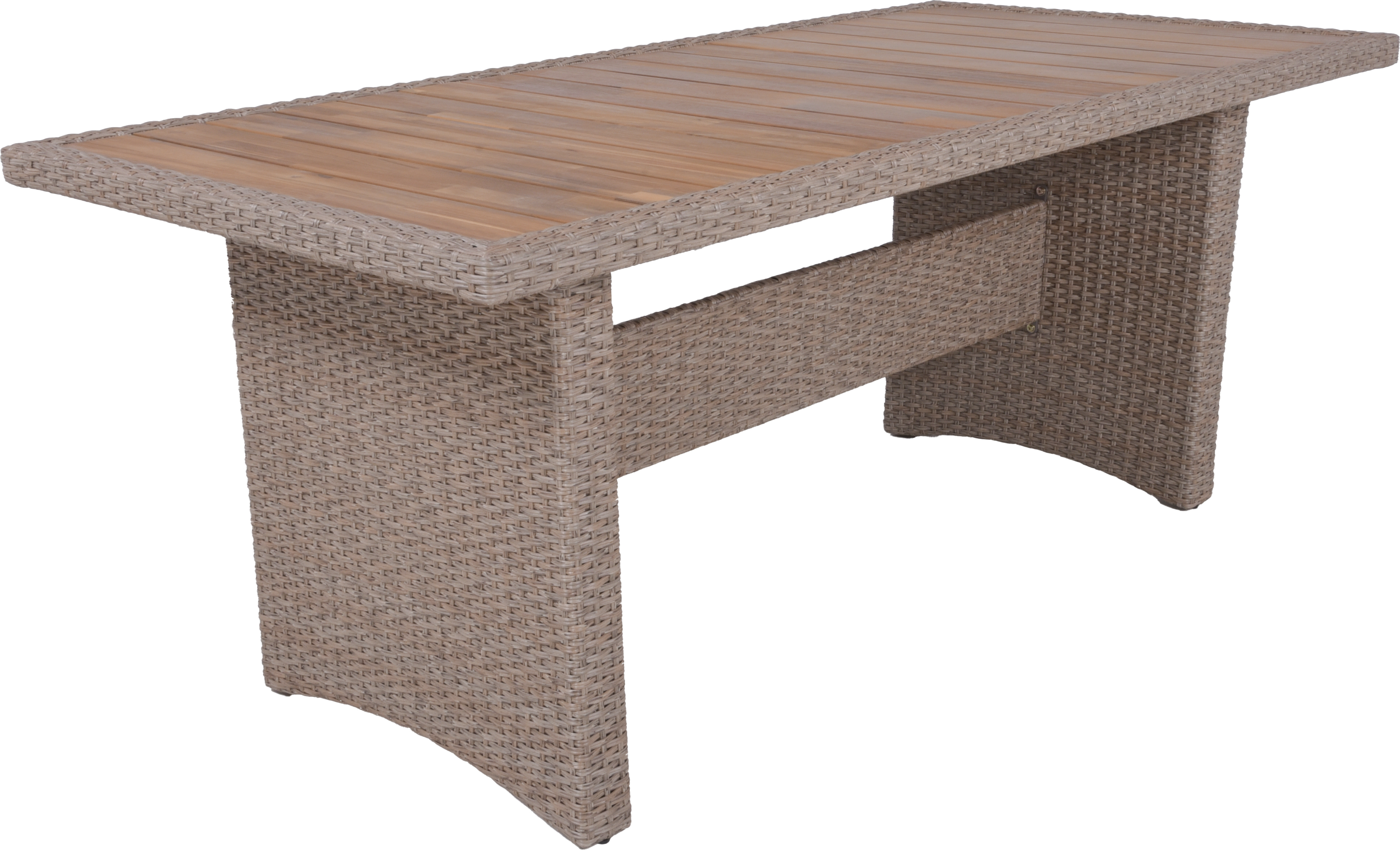 Tisch BRAGA 180 cm, weidenbraun mit Holztischplatte