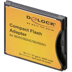 Delock Adapter SD - CF II, Speicherkartenlesegerät, Schwarz