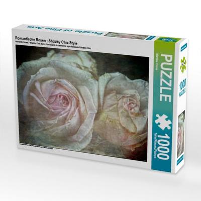 CALVENDO Puzzle Romantische Rosen - Shabby Chic Style | 1000 Teile Lege-Größe 64x48cm Foto-Puzzle für glückliche Stunden