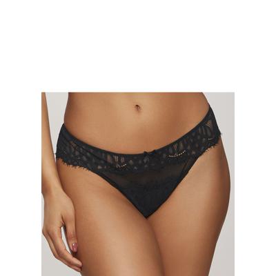 String LASCANA "Cara", Damen, Gr. 44/46, schwarz, Spitze, Obermaterial: 87% Polyamid, 13% Elasthan, körpernah, Unterhosen String, aus dezent transparenter Spitze, anteilig aus recyceltem Material