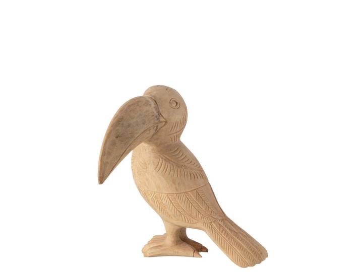 Dekovogel, Naturfarben, Holz, Albesia, Vogel, 24x33x29.5 cm, stehend, Dekoration, Dekofiguren & Skulpturen, Dekotiere