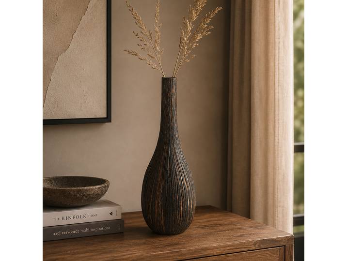 Vase Sakti Type F 20 x 58 x 20cm Noir