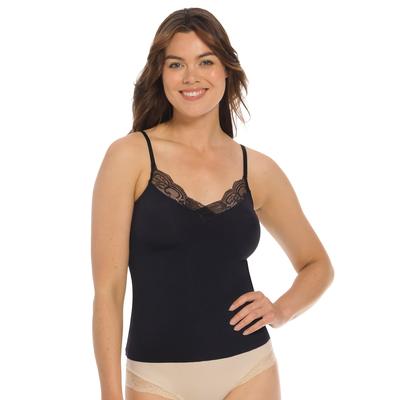 Shirttop MAGIC BODYFASHION, Damen, Gr. S, schwarz, Web, Obermaterial: 83% Polyamid, 17% Elasthan, Rundhals, Tops Shirttop