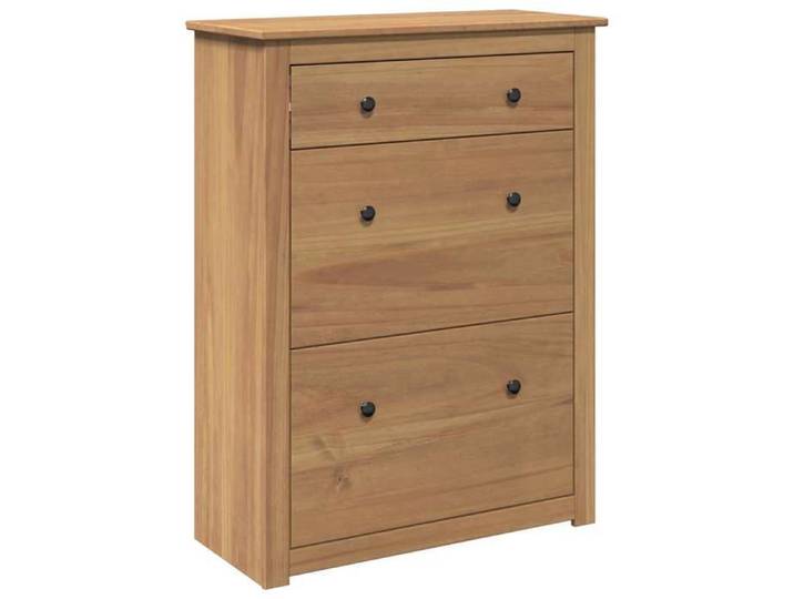 Moderne Armoire à chaussures PANAMA 80x35x105 cm bois de pin massif Etagères & casiers à chaussures @EU56317