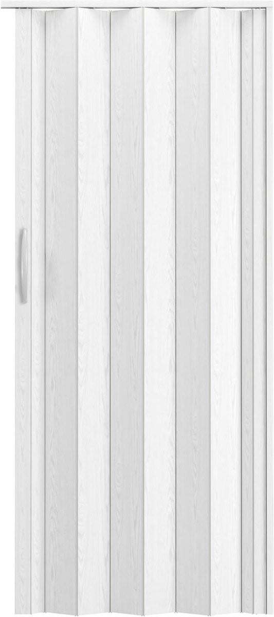 Wit Accordeon Vouwdeur van Dubbelwandig PVC - Breedte: 91 cm