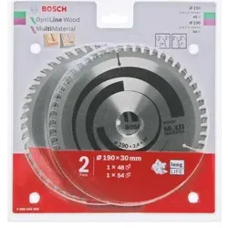 Bosch Zubehör, Sägeblatt, 1x Optiline Wood + 1x Multi Material Sägeblatt-Set