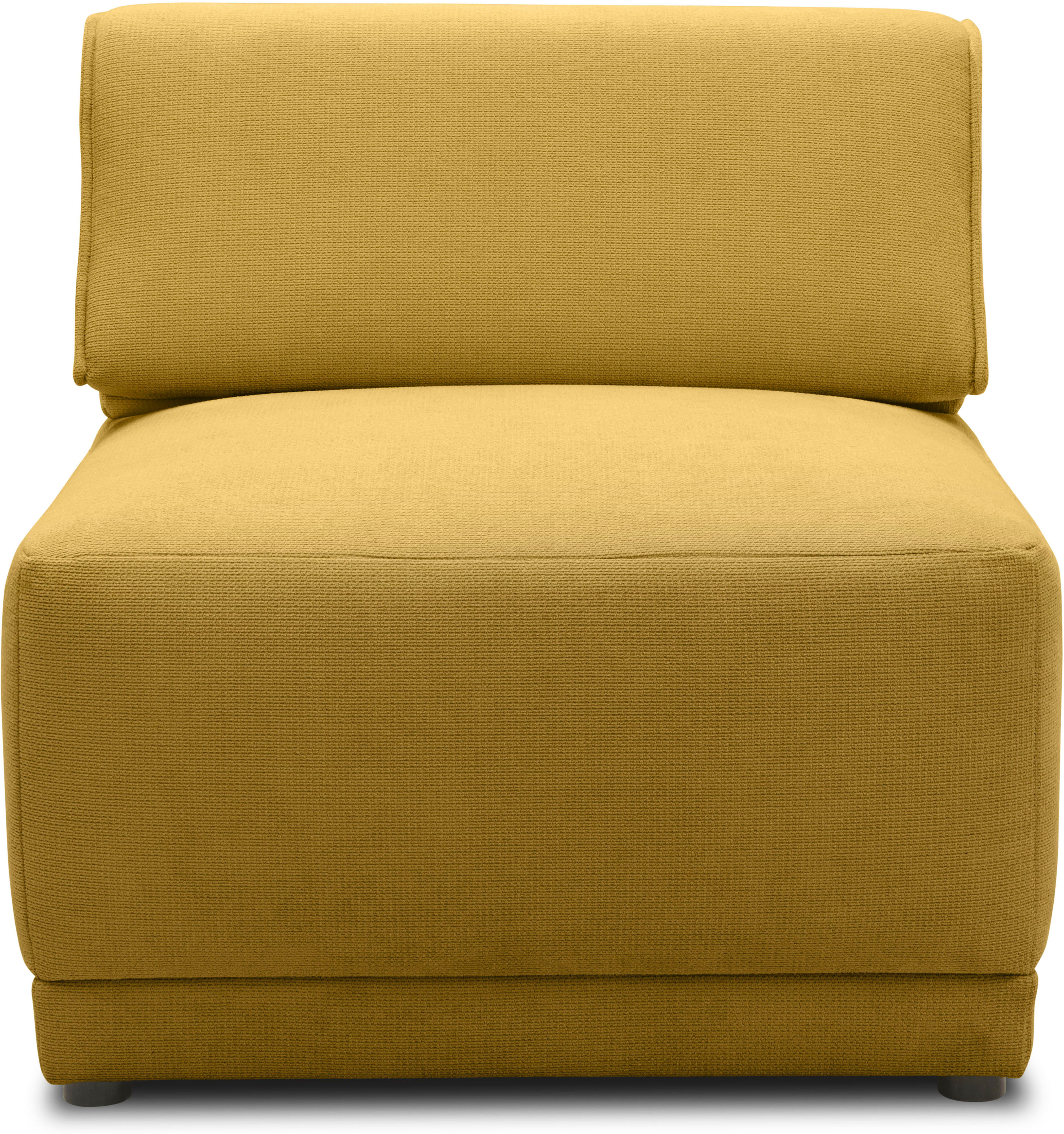 Sofaelement DOMO COLLECTION "800007", gelb (senf), B:78cm H:77cm T:100cm, 95% Polyester, 5%Polyamid, Polsterelemente, Sofaelement, Rückenkissen aufstellbar, unendlich erweiterbar senf Microfaser hochflorig, Mit Rückenkissen