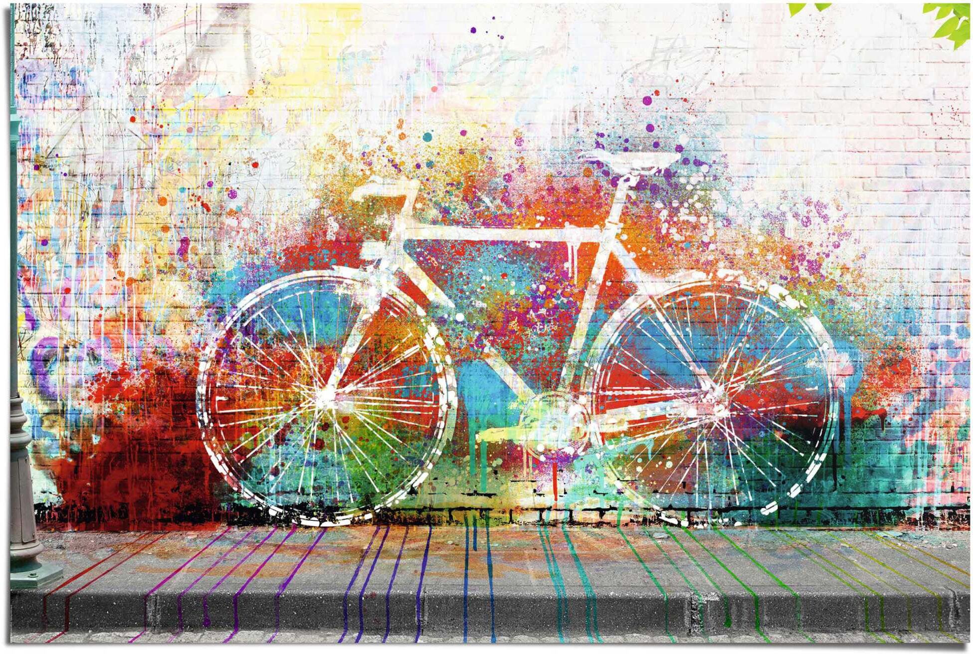 Reinders! Poster REINDERS "Graffiti Fahrrad", bunt (farbe bild(er): mehrfarbig), B:91,5cm H:61cm, Papier, Bilder, Poster